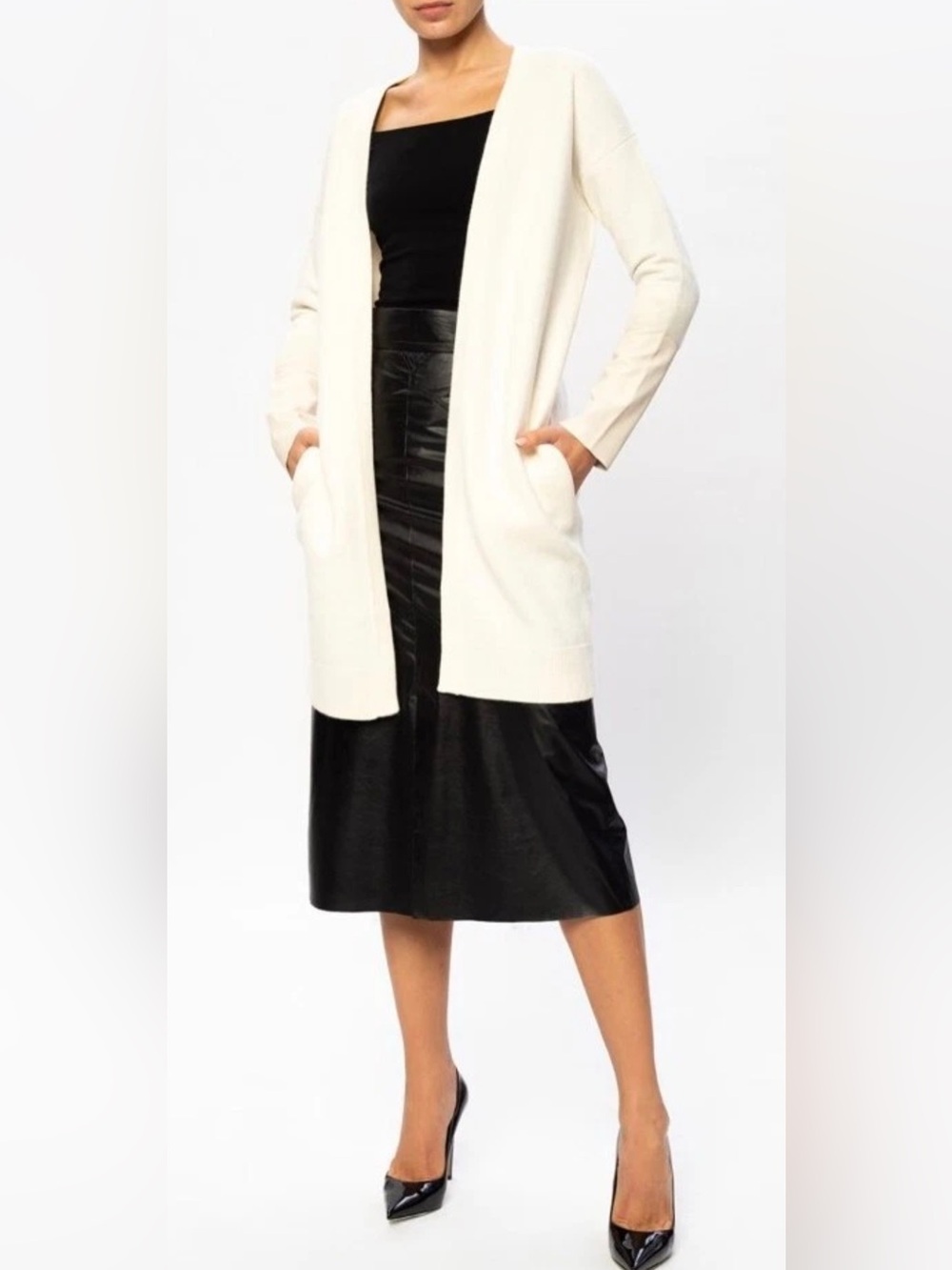 AllSaints Womens Long Cardigan Cream SIZE Small